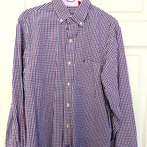 IZOD Mens Navy and Burgundy shirt Small